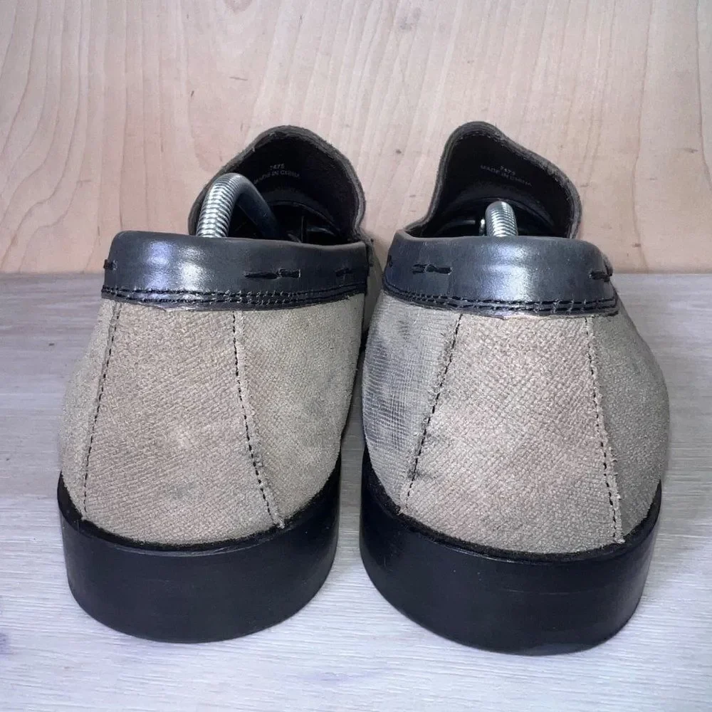 John Varvatos USA Star Slip-on Loafers‎ Brown / Grey Suede 7475 Men's 10M